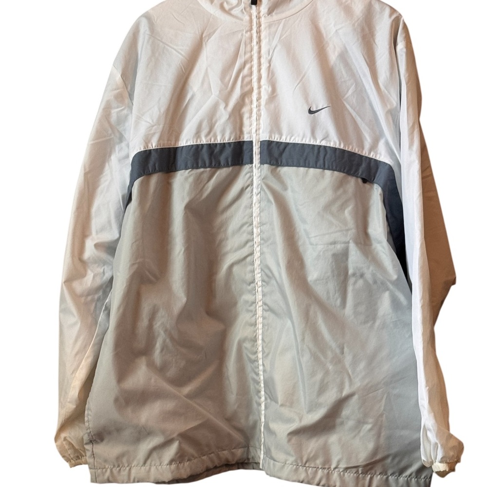Nike Men's Gray and White Windbreaker Sz XL